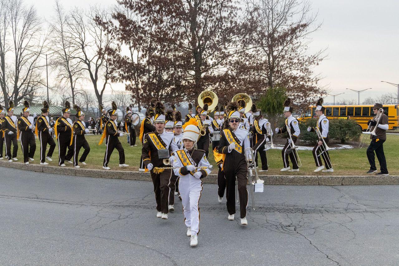 The Marching 97 performing 'Brickhouse' while tailgating