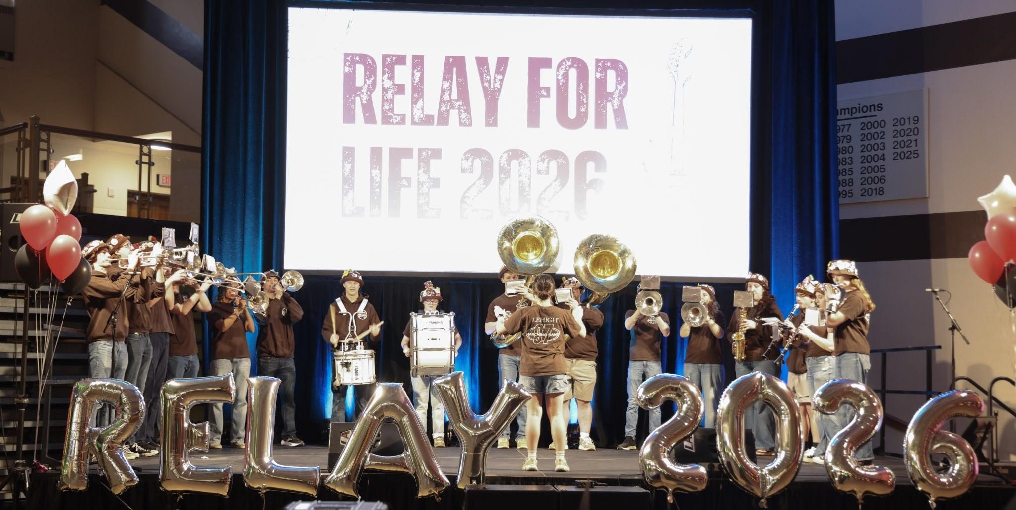 The 97 performing onstage at the Relay for Life